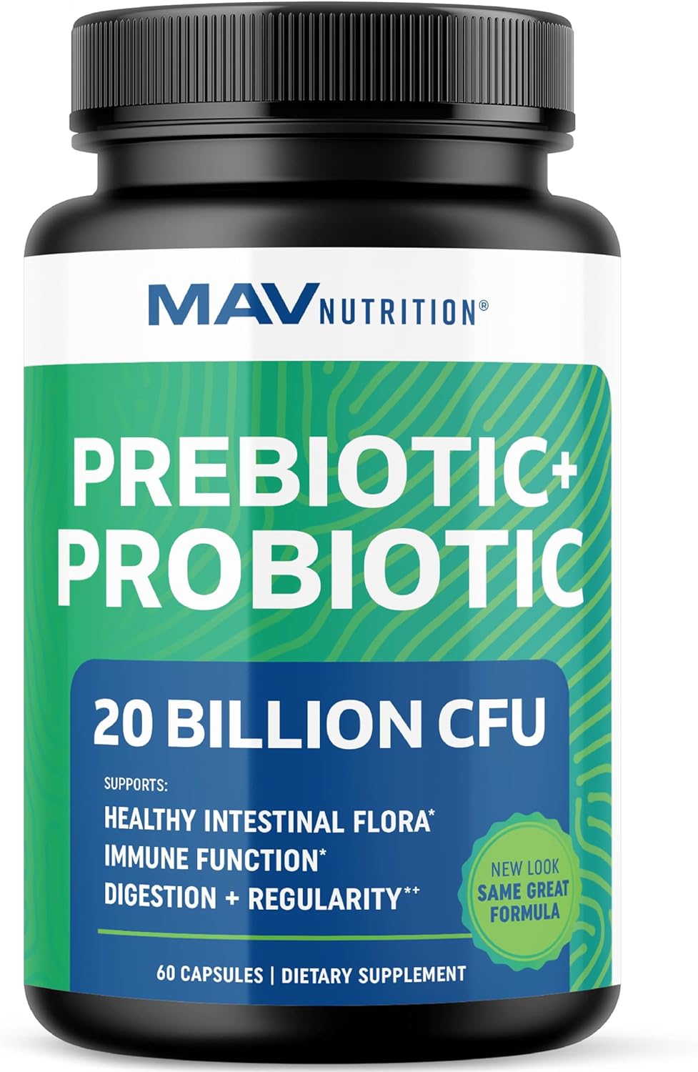 Prebiotics and Probiotics for Women & Men | Pre and Probiotics for Gut Health & Bloating Relief | Synbiotic with 20 Billion CFU Lactobacillus & Bifidobacterium | Shelf-Stable | Vegetarian | 60 Ct.