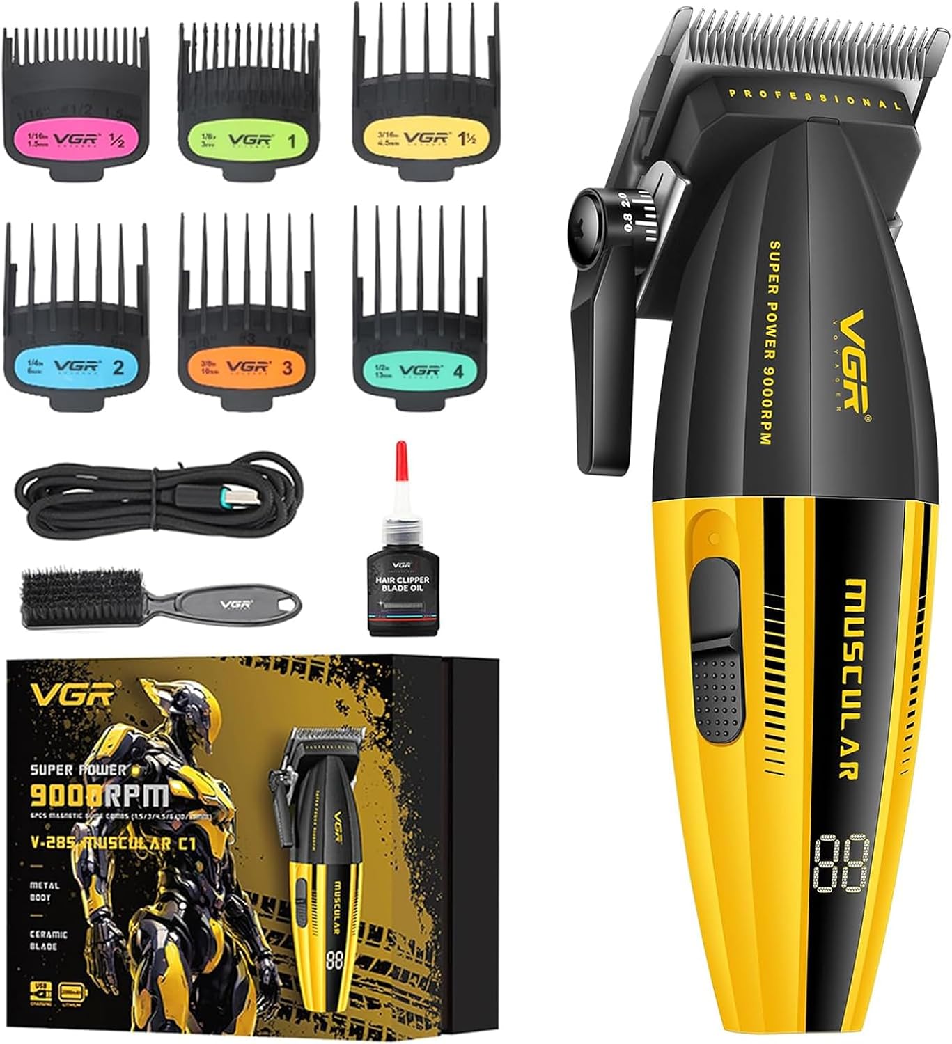 VGR 285 Fresh Fade Men's Professional Hair Trimmer, 9000 RPM