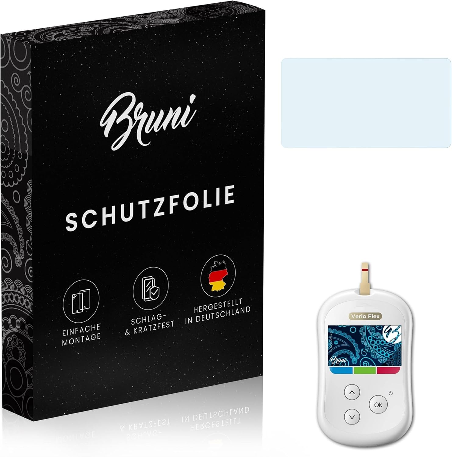 Bruni Screen Protector compatible with OneTouch Verio Flex Protector Film, crystal clear Protective Film (2X)