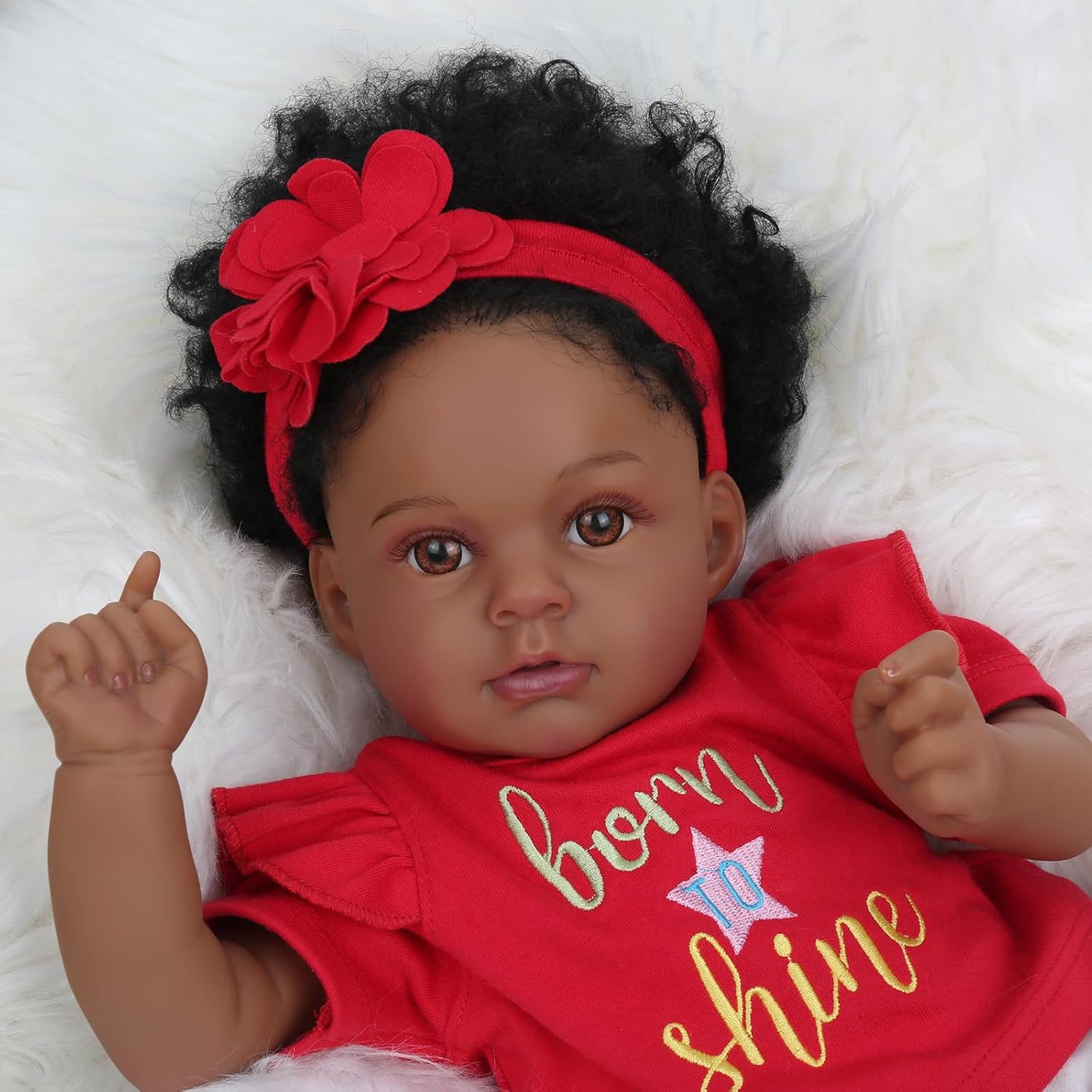 Lifelike Reborn Black Girl, 20 Inch Realistic Newborn Baby Dolls That Look Real, Vinyl African American Reborn Baby Doll with Soft Body Best Gift for Kids Age 3+