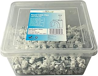 White Round Cable Clips K-Type Trade Box, (4mm / 0.16") - 500 Pieces