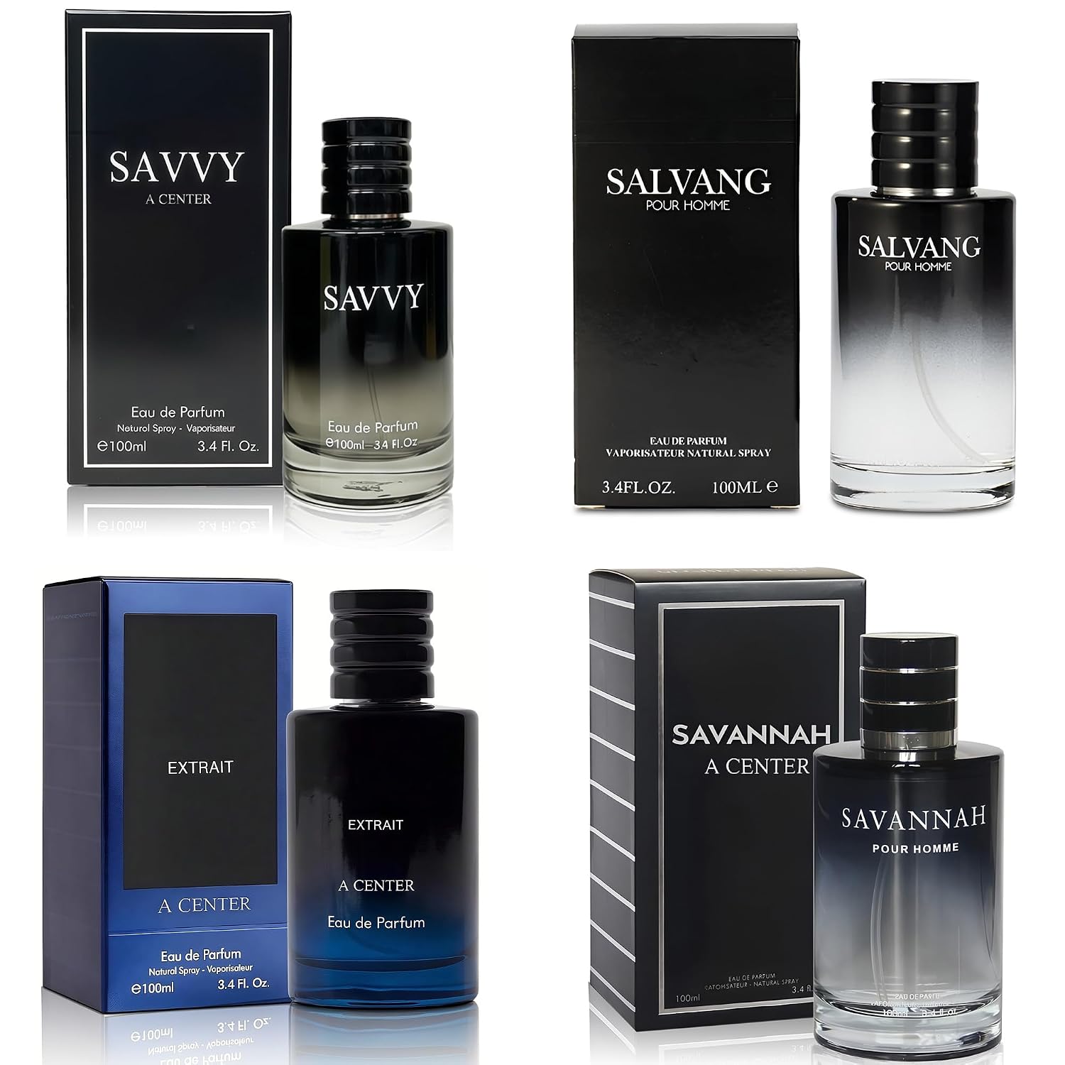 A CENTER Men's Cologne Gift Set 4 Pack Vary Scent Men Perfumes 3.4 FlOz