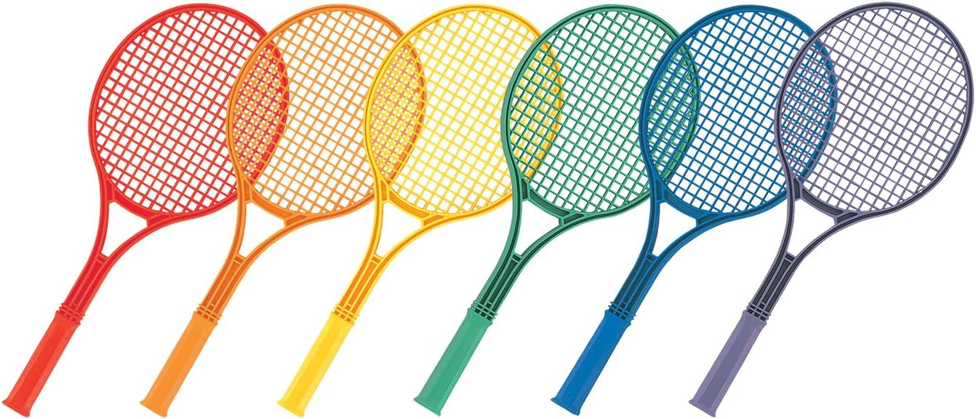 Champion Sports 21-Inch Plastic Tennis Racquet Set Assorted Colors