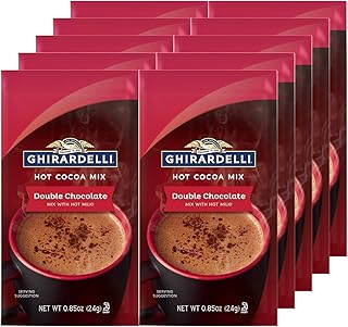 Ghirardelli Double Chocolate Hot Cocoa Mix, 0.85-Ounce Packets (Pack of 10)