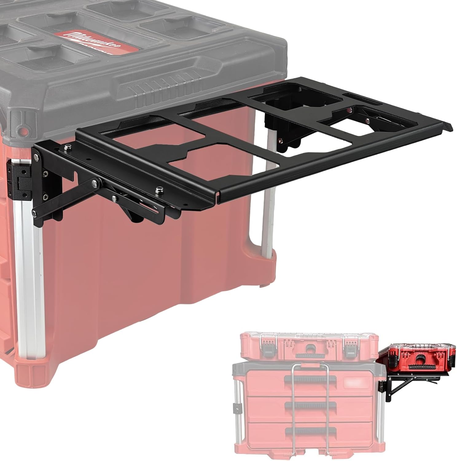 Upgrade Folding Packout Mount Compatible with Milwaukee Packout Toolbox,Mounting Plate for Packout Toolbox Side Storage