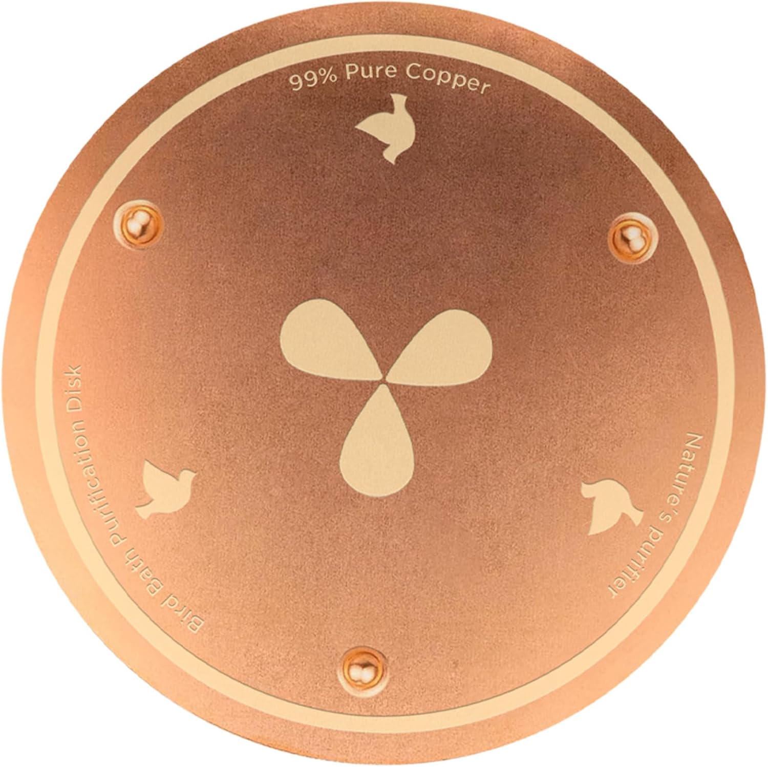 Joyfulmap Copper Bird Bath Purification Disk, 99.99% Pure Copper Cleaning Tablets, Support for Physical Safe Clean Water, Minimalist, Universal Fit for Bowl, Birdbaths