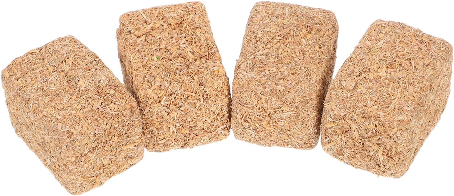 Homoyoyo 4 Pack Mini Hay Bales: Miniature Hay Bales Decor Mini Straw Dollhouse Haystack Ornament Western Farm House Haystack Craft HayBales Accessories for Dollhouse Fall Harvest Scene