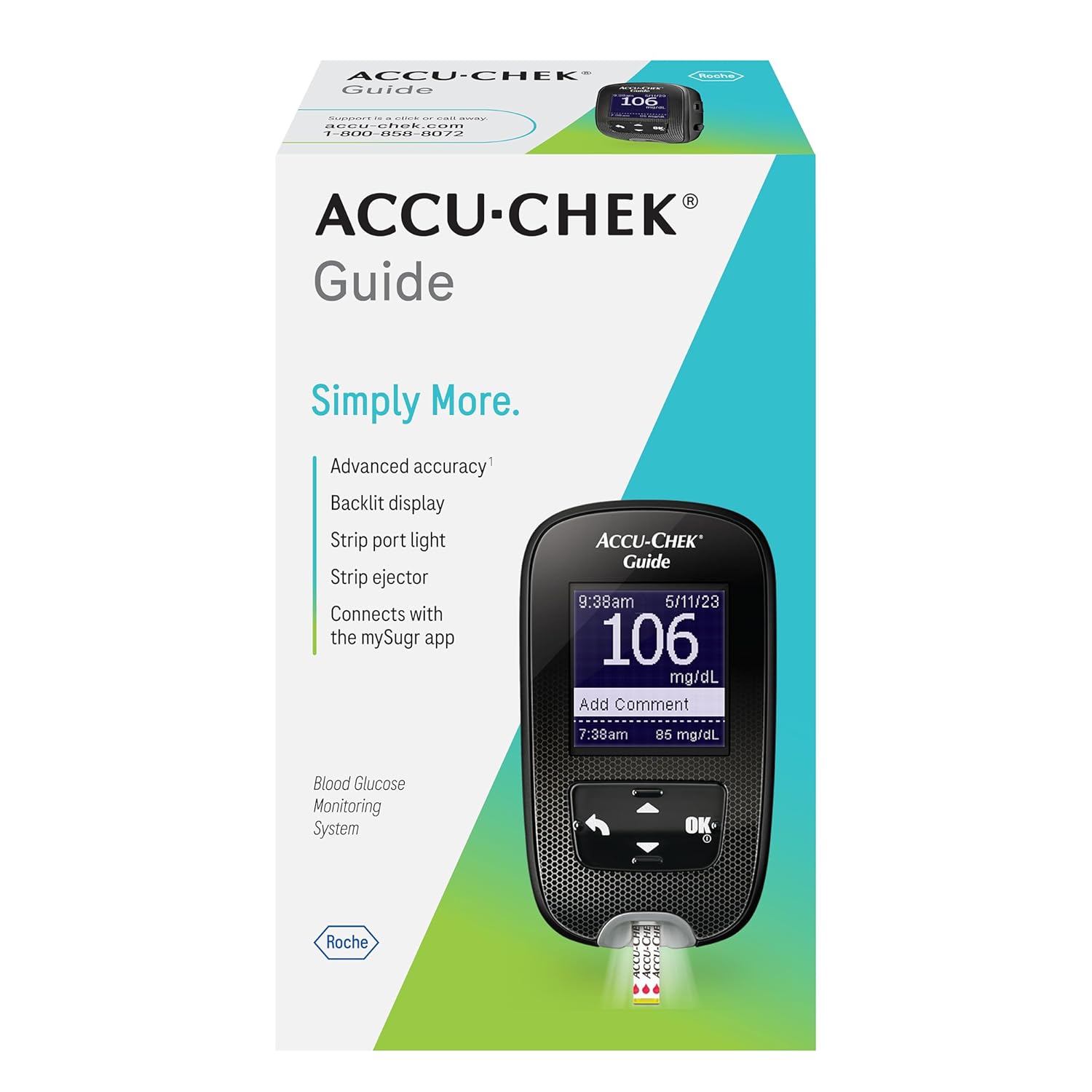 Accu-Chek Guide Diabetes Meter for Diabetic Blood Glucose Monitoring (Meter Only)