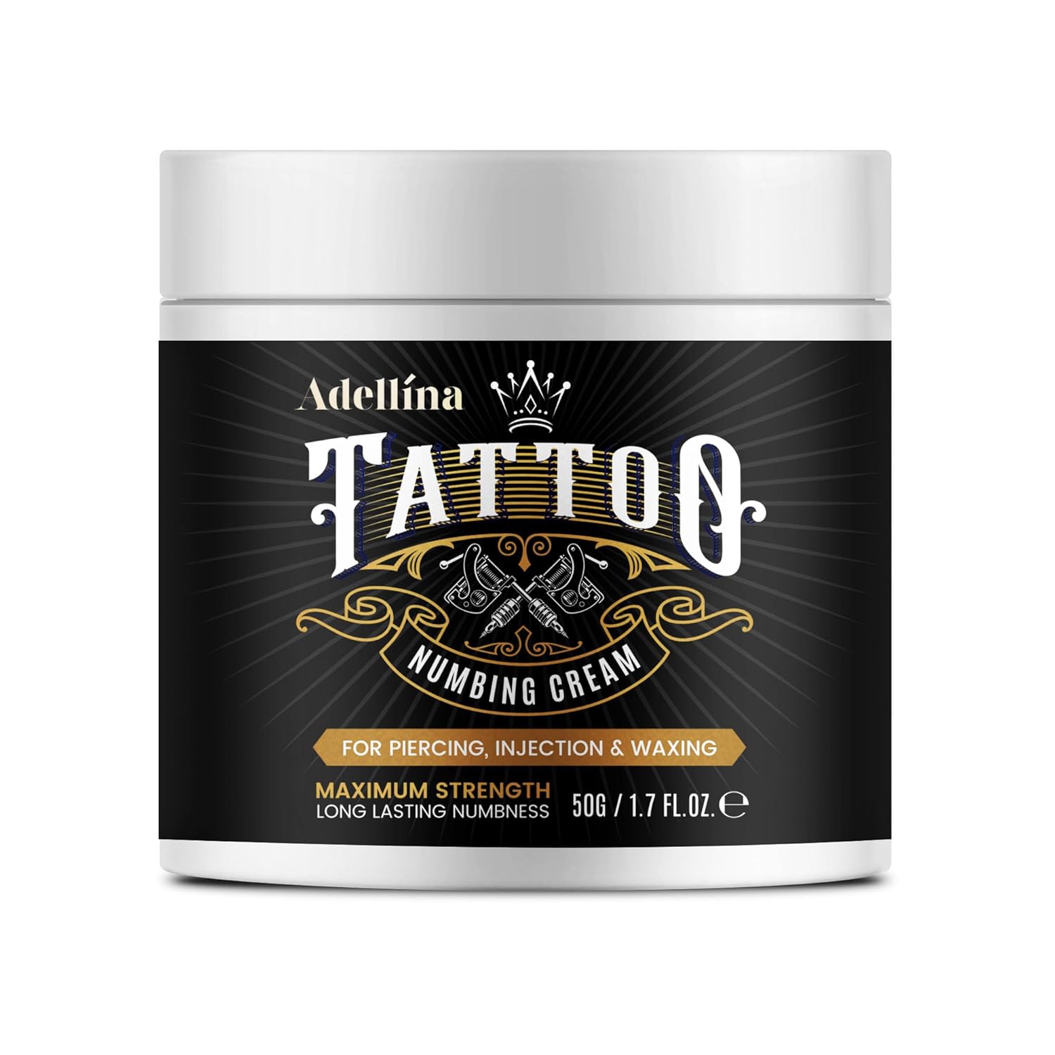 Tattoo Numbing Cream (50g/1.7oz), Painless Tattoo Numbing Cream Extra Strength, Numbing Cream for Tattoos, 6 Hours Maximum Strength, Tattoo Supplies