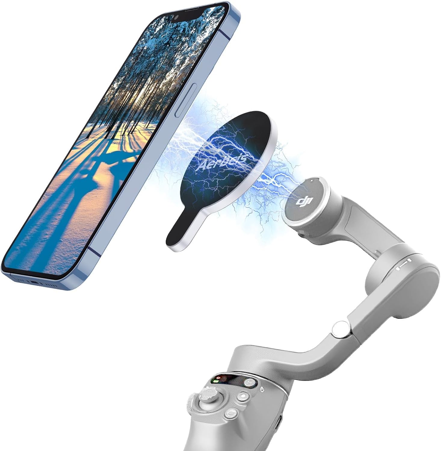 for DJI Magnetic Phone Holder Clamp - for Magsafe DJI Osmo Mobile 7P 7 SE 6 5 4 Adapter Magnets Clip Quick-Release Mount OM Gimbal Stabilizer Accessories