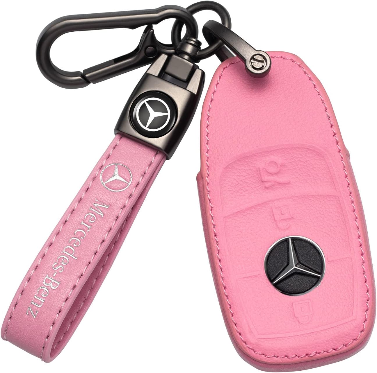 Car Key Cover Replacement for Benz A B C E S G M R SL Class AMG CLA CLS GLA GLC GLE GLS GLK leather ar key case keychain key holder car Accessories