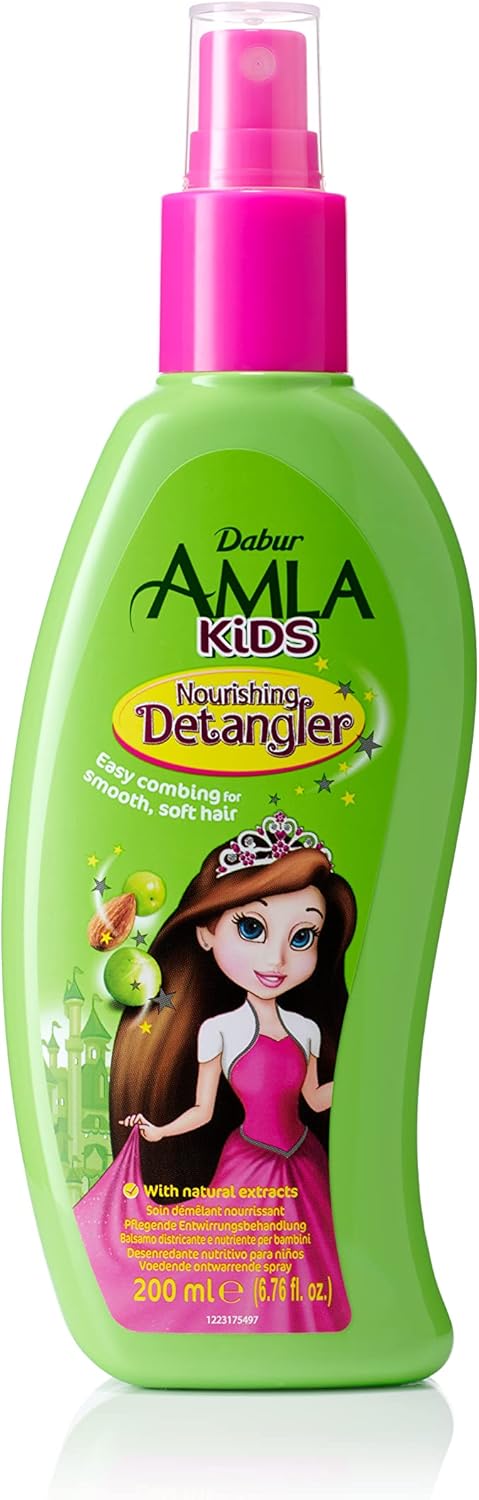 Dabur Amla Nourishing Kids Detangler - 200ml | Enriched with Amla, Olive, Almond, Natural Oils & Vitamin E | For Smooth & Soft Hair