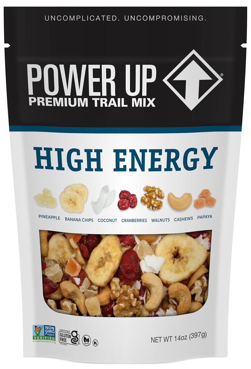 Power Up Premium Trail Mix - High Energy Trail Mix 14oz, Gluten Free, Vegan, Non-GMO