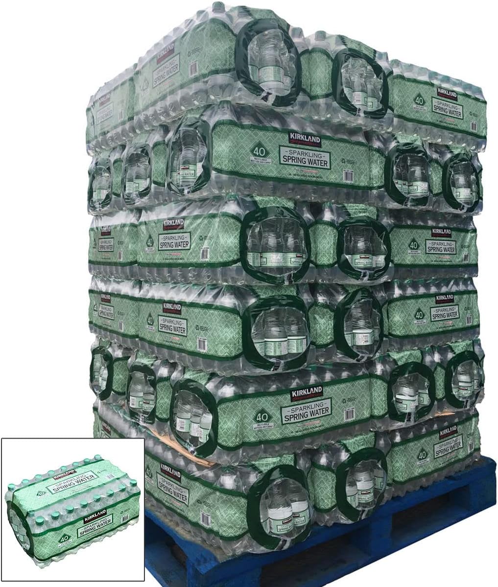 Kirkland Signature Natural Spring Green SPARKLING Water 500ml(80 Bottles), By Harrogate