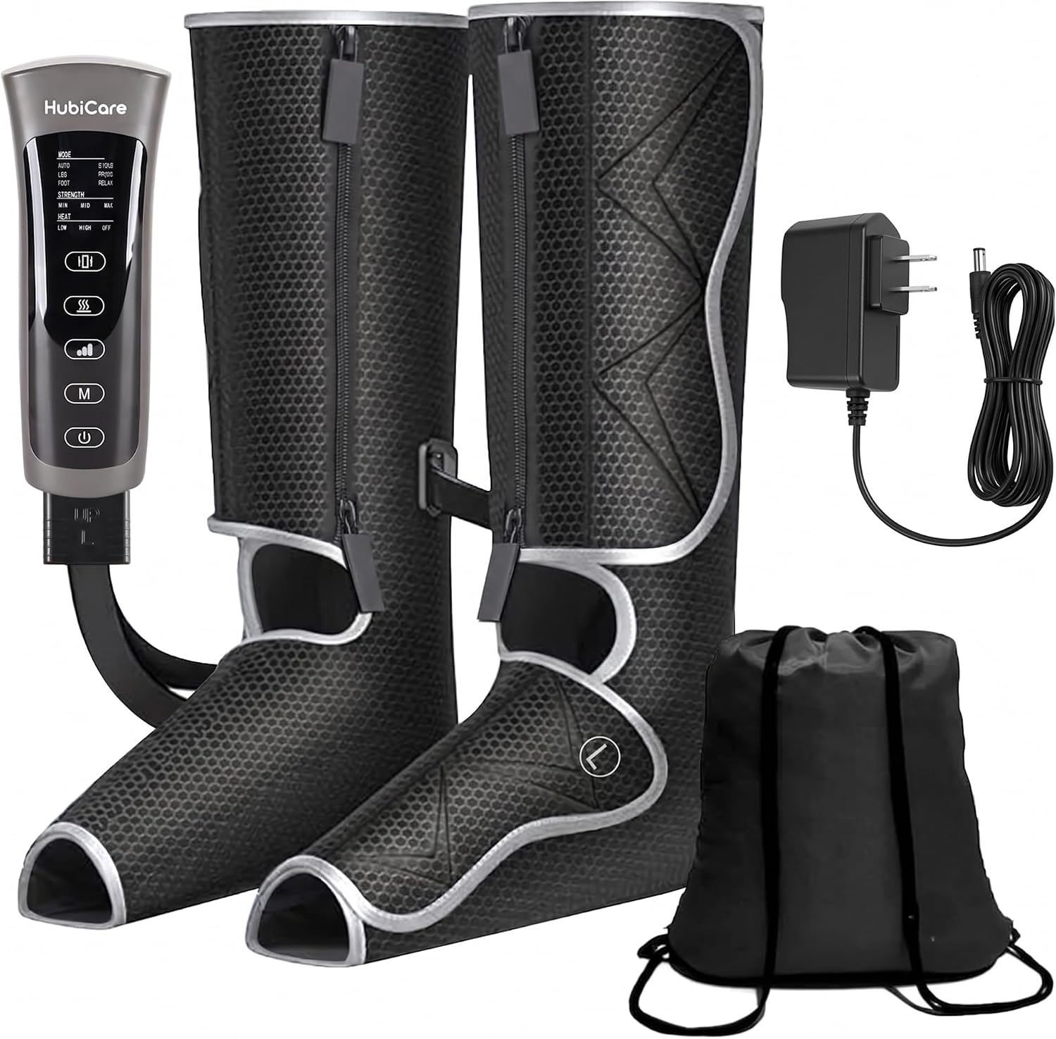 HubiCare Leg Air Massager for Circulation and Relaxation Foot and Calf Massage with Handheld Controller 3 Intensities 2 Modes