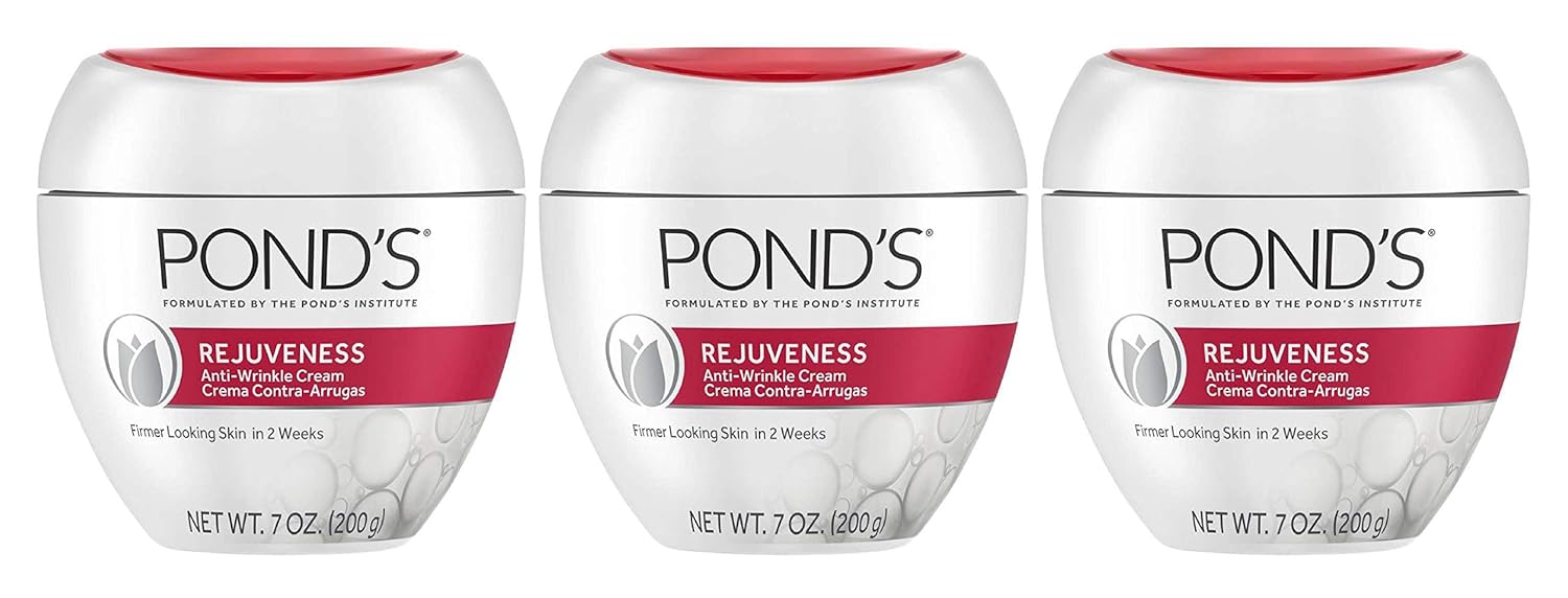 Ponds Rejuveness Anti-Wrinkle Cream 7 Ounce Jar - 3 Pack