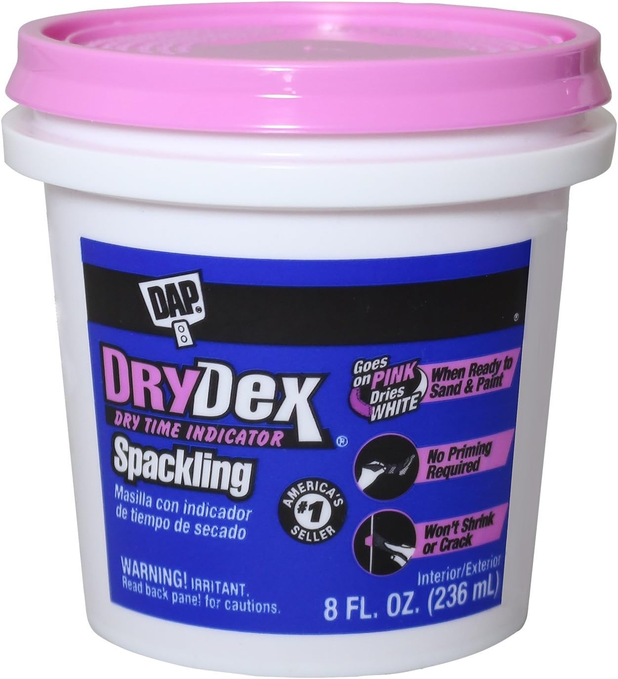 Dap 12328 DryDex Spackling Interior/Exterior, 1/2-Pint