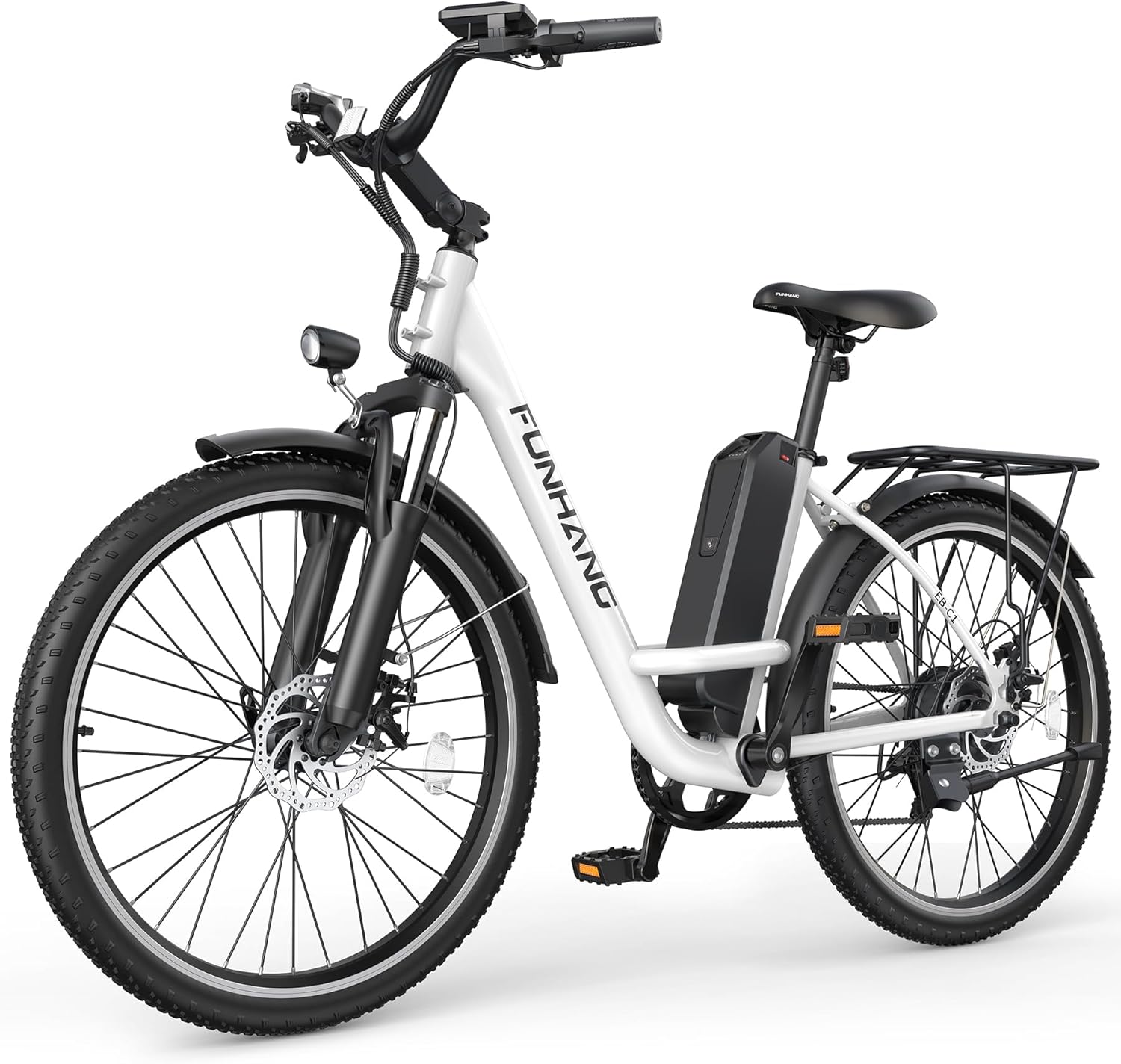 Electric Bike for Adults, 1000W Peak Ebike, 21.7MPH 50Miles City Cruiser Ebikes, 26" Step Thru Electric Bicycle with 48V Removable Battery, Adjustable Stem, Rear Rack, Front Suspension,7 Speed