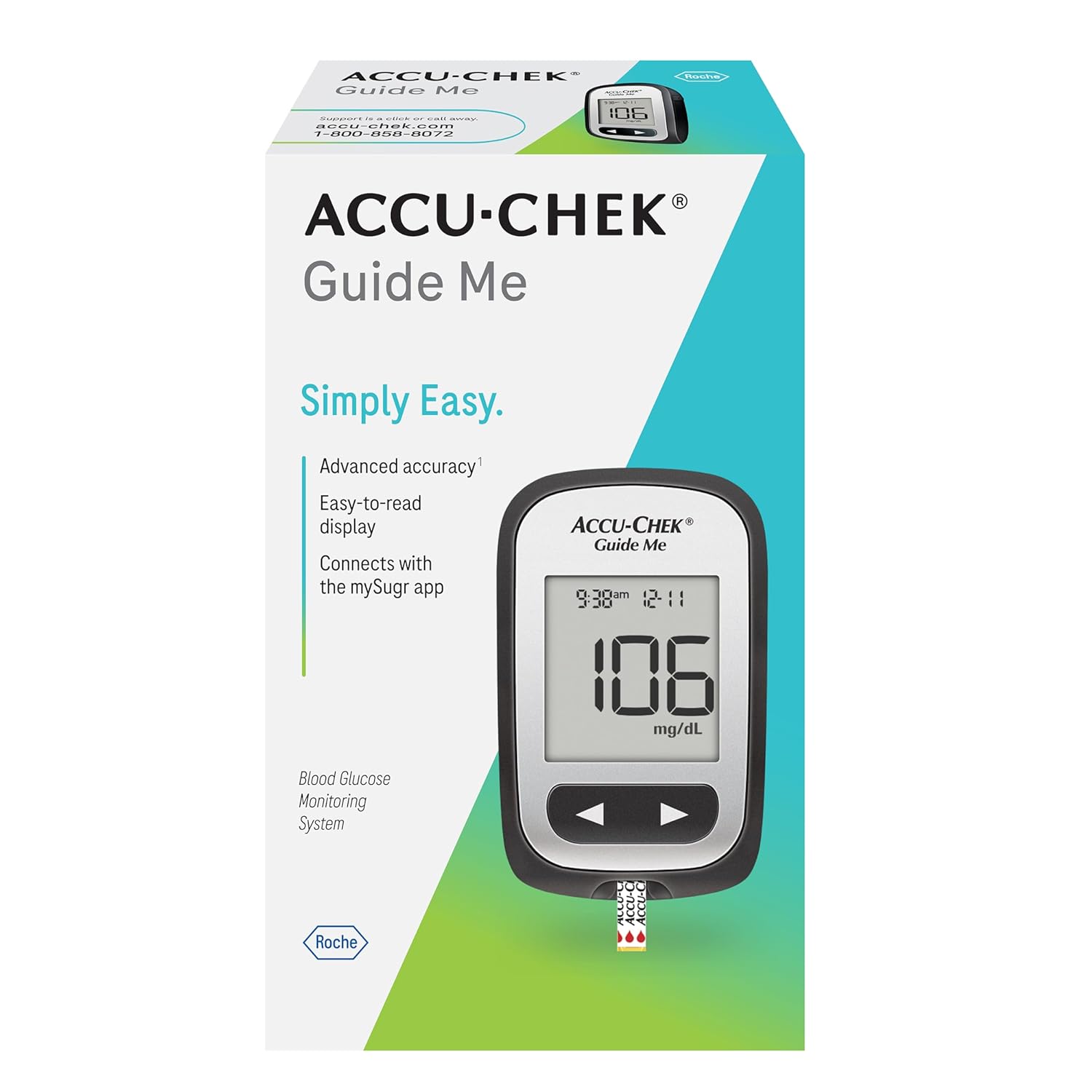 Accu-Chek Guide Me Diabetes Meter for Diabetic Blood Glucose Monitoring (Meter Only)