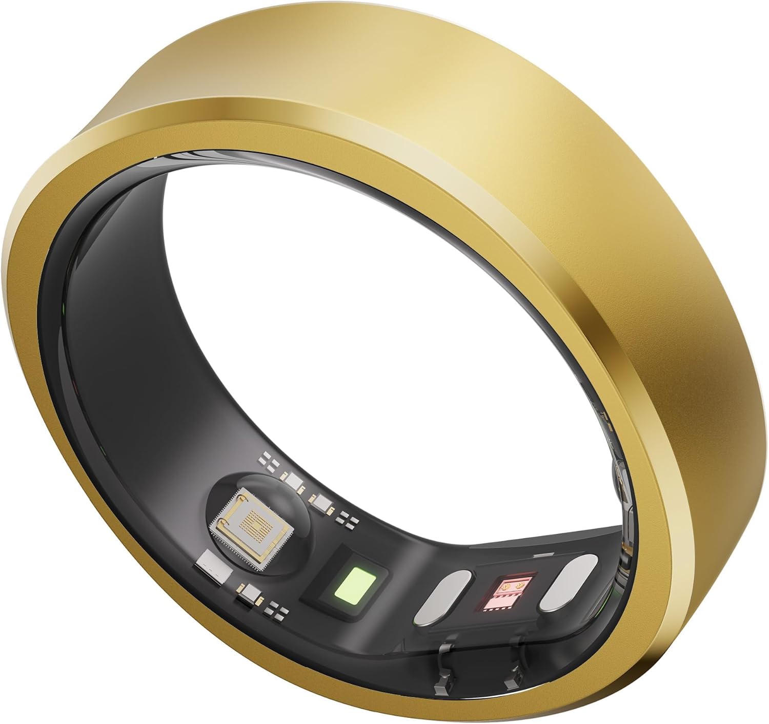 RingConn Smart Ring, No App Subscription, Size First with Sizing Kit, 7-Day Battery Life Activity & Sleep Tracker/Stress/Heart Rate Monitor, Waterproof Compatible with iOS & Android(Gold, Size 11)