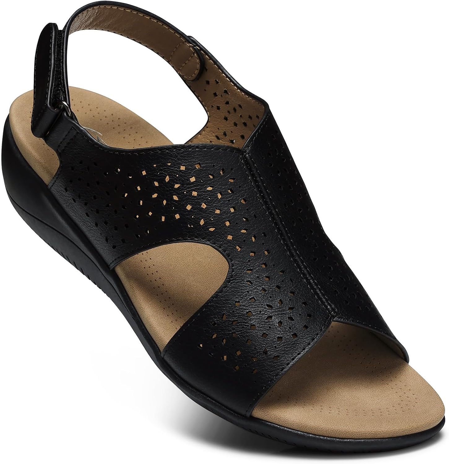 SHIBEVER Women's Flat Sandals Comfortable Dressy Arch Support Orthopedic Open Toe Summer Walking Women Sandals