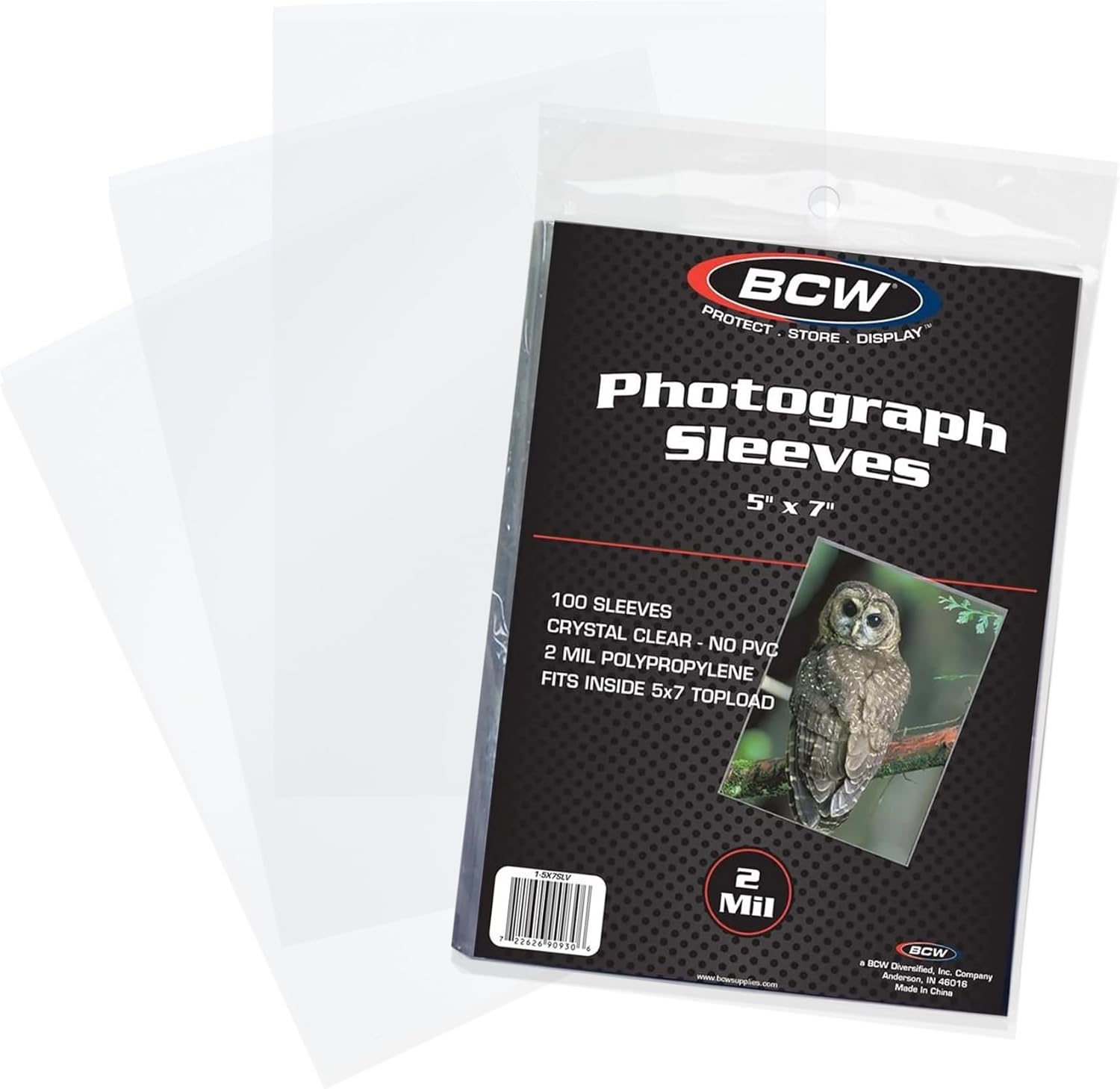 BCW 5x7 Photo Sleeves - 100 ct - Acid Free, No PVC | for Photo Books and Storage | Clear Plastic | Fits Sheet Protectors and Toploaders | Archival Quality