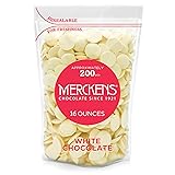 KIDU White Merckens Chocolate Melts - Melting Chocolate Candy Melts - Chocolate Melting Wafers 16 Ounces Bulk Perfect For Dipping, Deserts, Baking And More - 1 Pound
