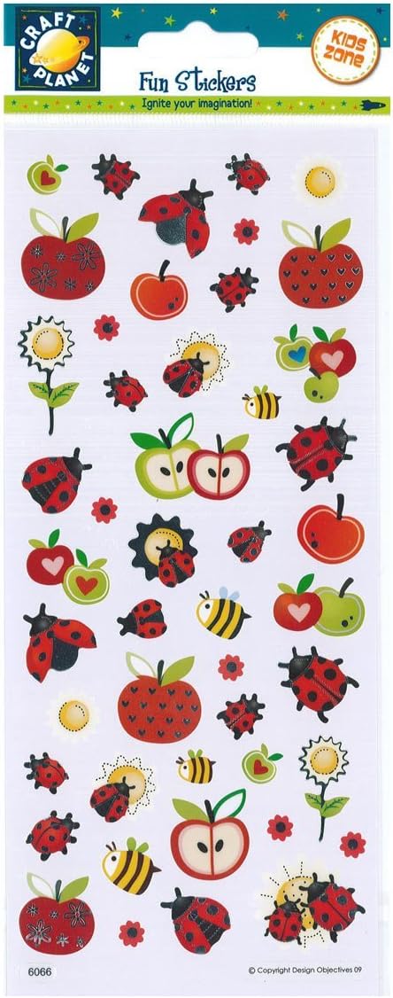 Craft Planet Fun Stickers, Ladybirds, Stickers For Young Crafters, Posters, Card Making, Scrapbooking, Party Bag Fillers, Sticker Book, Reward Chart Stickers, Invites, Craft Supplies