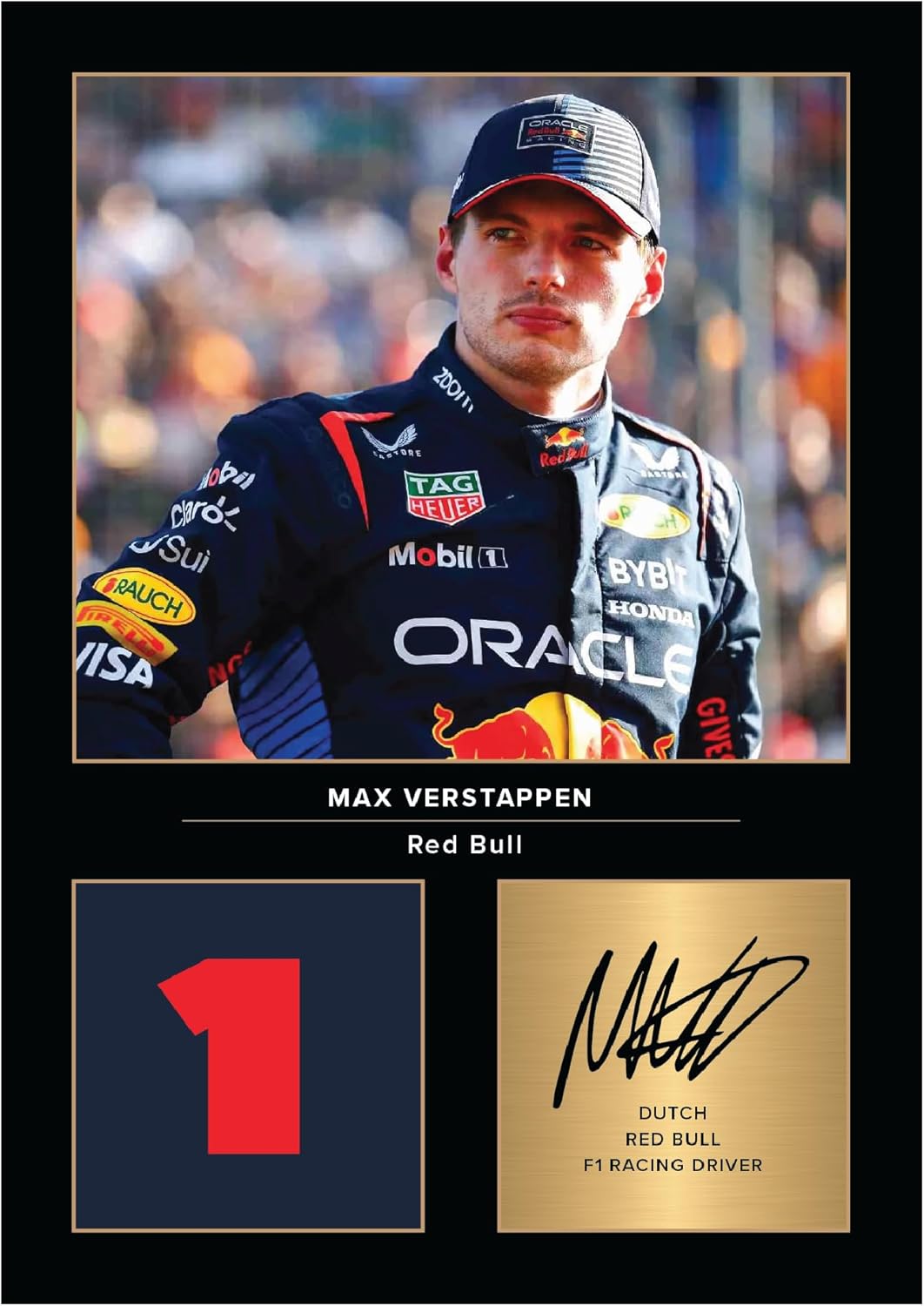 Icons Wall Art Max Verstappen Red Bull Racing Signed A4 Printed Photo Picture Display Gift For F1 Formula 1 Racing Fans Digitally Reproduced Signature Unframed