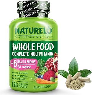NATURELO Whole Food Multivitamin for Women - with Vitamins, Minerals, & Organic Extracts - Supplement for Energy and Heart Health - Vegan - Non GMO - 120 Capsules