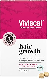 Viviscal Hair Growth Supplements for Women, Dietary Hair Supplement Tablets With AminoMar Collagen Complex, Biotin, Zinc, Vitamin C, and Iron, Nourish Thinning Hair, 30 Day Supply, 60 Count