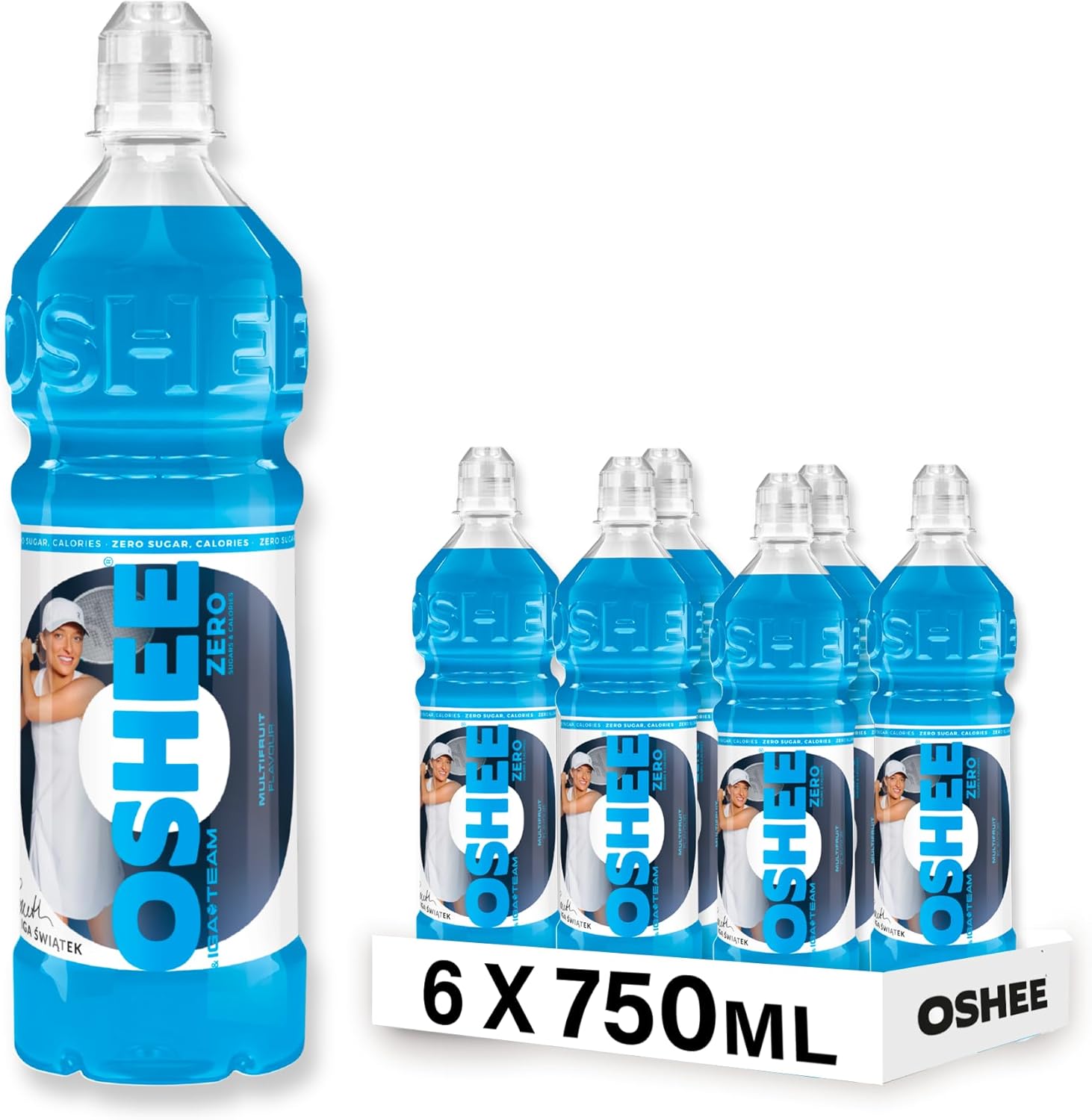 Oshee Isotonic Drink – Multifruit Flavour, 750ml (Pack of 6), Electrolyte & Hydration Drink for Sports & Recovery, Replenishes Minerals & Supports Performance