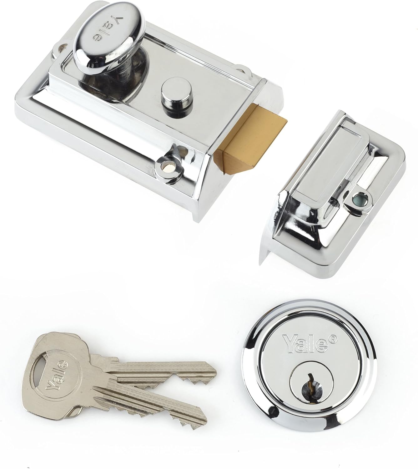 Yale P-77-CH-CH-60 - Traditional Nightlatch - 60mm - Chrome Finish - Standard Security