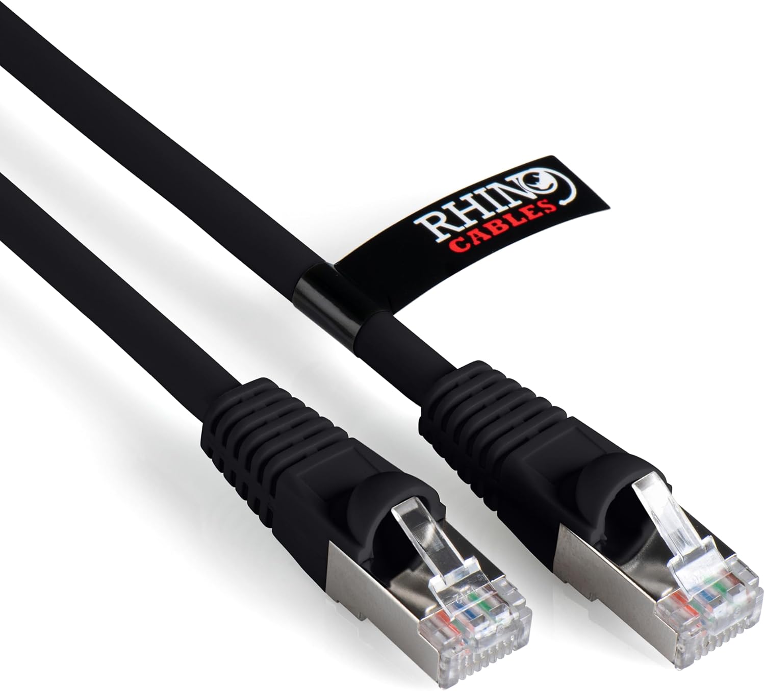 rhinocables CAT 6a Ethernet Cable | 10Gbps S/FT High-Speed & Large Bandwidth Data Transfer | Reliable LAN Network RJ45 Cable | Wi-Fi Broadband Cable for Seamless Gaming & Streaming (2m, Black)