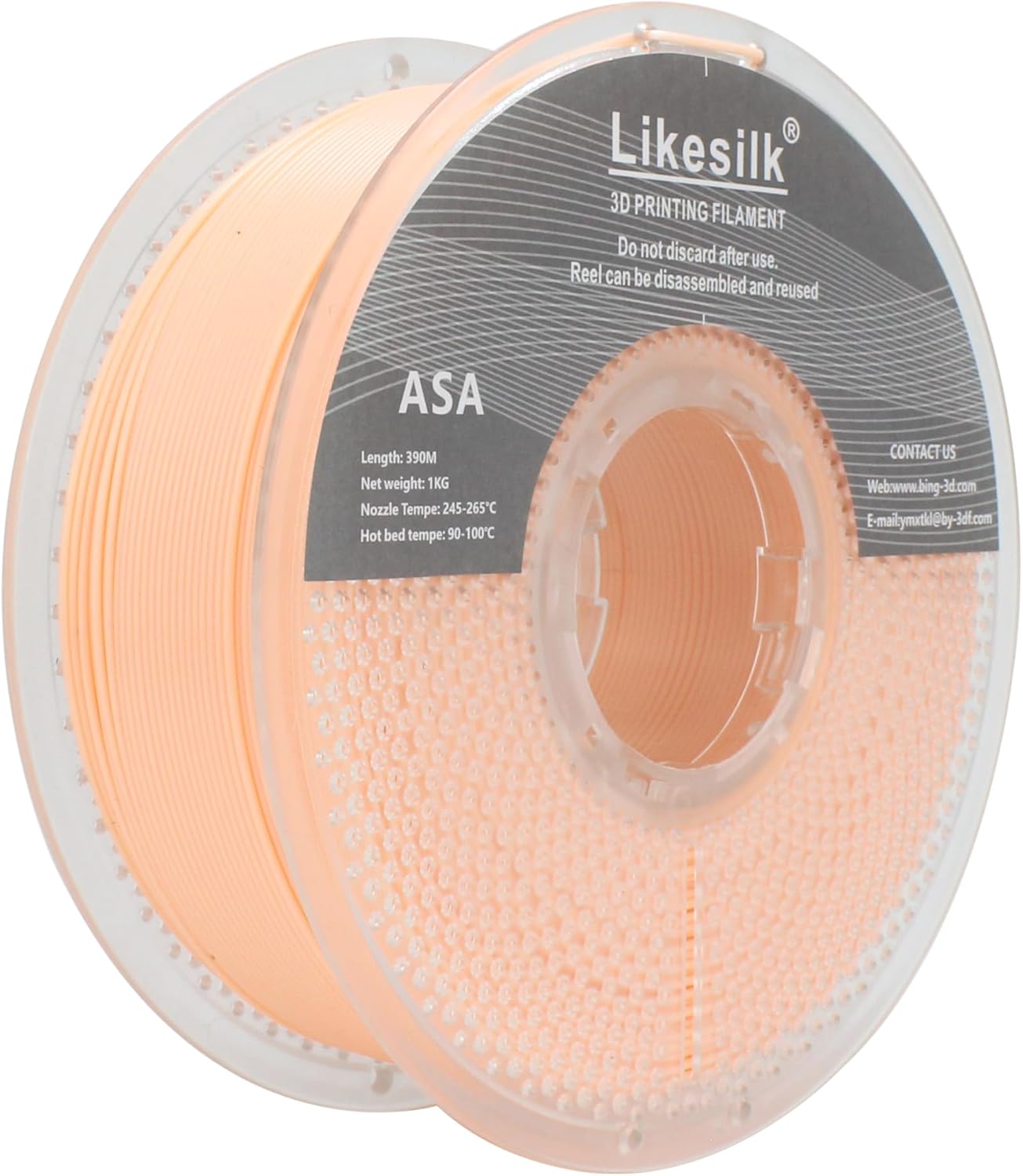 3D Printer Filament, Neatly & Strong 1.75mm Filament for 3D Printing, Accuracy +/- 0.02mm 1KG Spool(2.2lbs), ASA Flesh 1KG