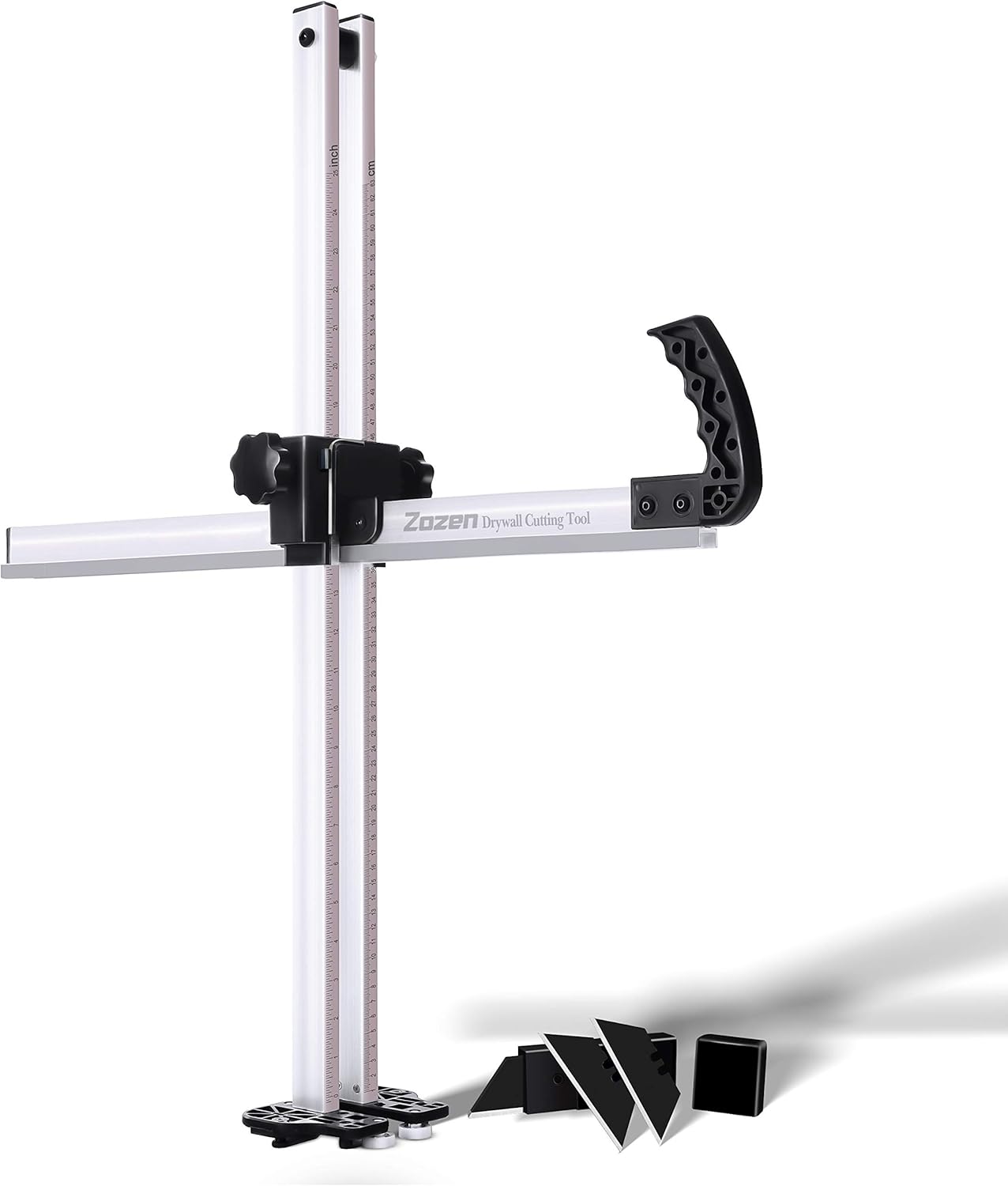 Zozen Drywall Cutting Tool, Foldable Drywall Cutter, Metric + Imperial Scale, Easy Ripper/Multifunction/Safe Cutout Tool, with 10pcs Spare Blade. Professional and Efficient.