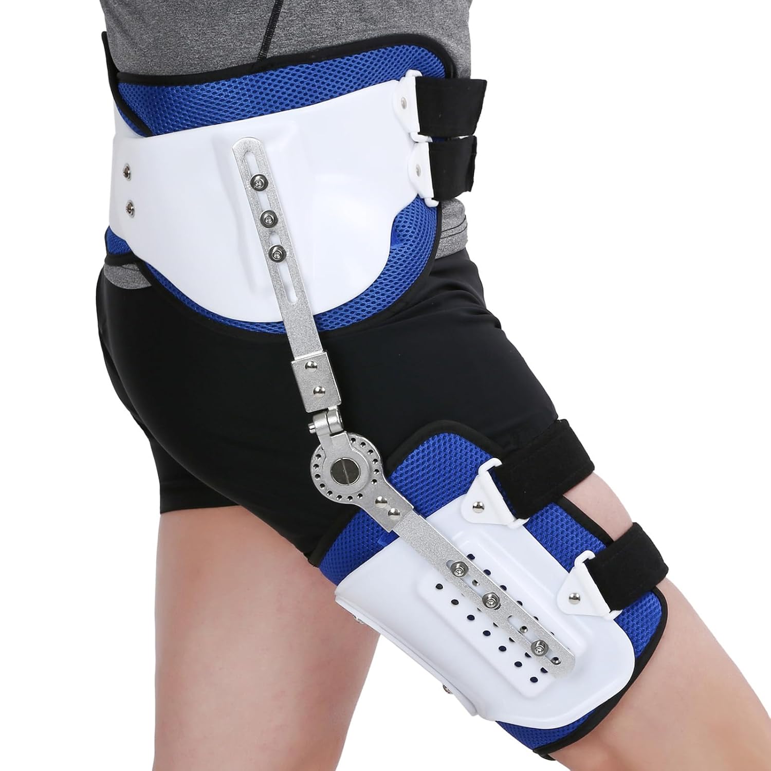Hinged ROM Hip Abduction Brace, Adjustable Abduction Hip Stabilizer for Sciatica Pain Relief, Post Op Hips Orthosis Support Brace Joint Protection Fixation, Universal (Left)