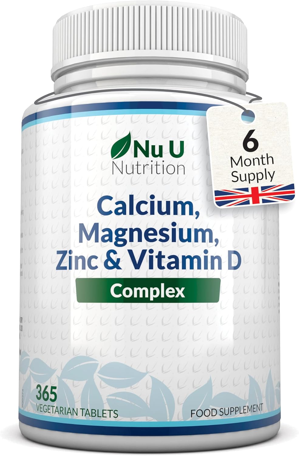 High Strength Calcium Magnesium Zinc & Vitamin D Supplement - 365 Vegetarian Tablets - Osteo Complex with Selenium, Copper, Manganese & Boron - 6 Month Supply - Nu U Nutrition