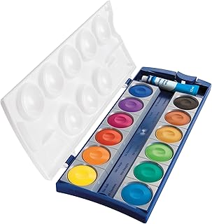 Pelikan Opaque Watercolor Paint Set, 12 Colors Plus Chinese White Tube (720854)