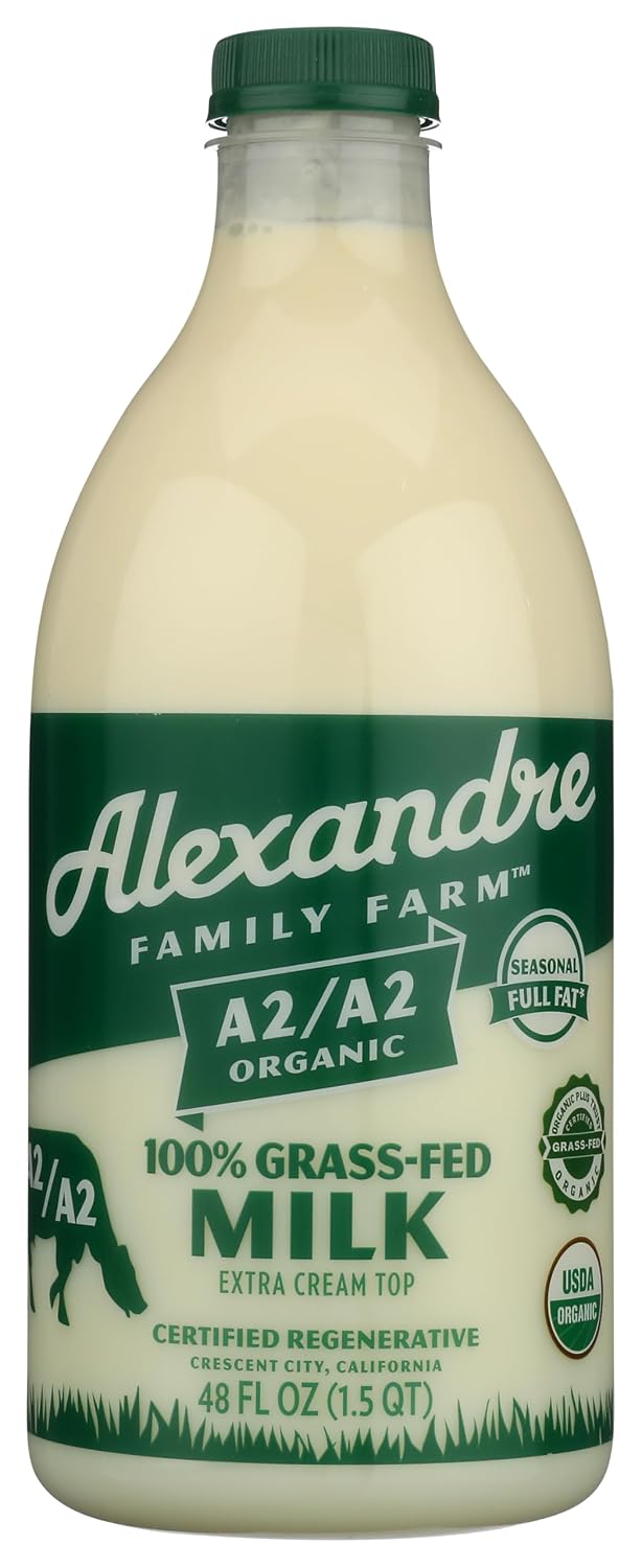 Alexandre Family Farms, Organic A2 A2 Grass Fed Milk, 48 Fl Oz