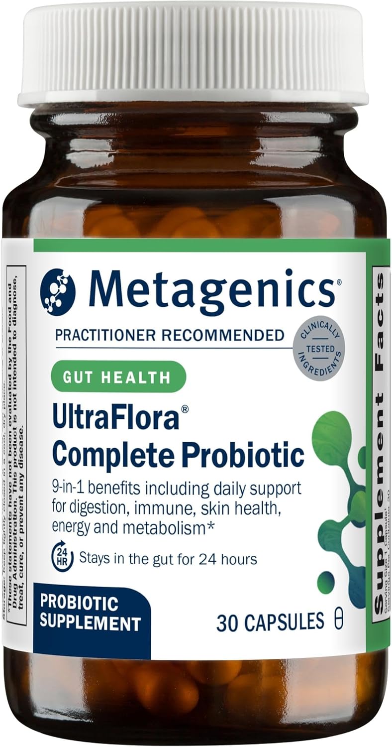 Metagenics UltraFlora Complete Probiotic - Gut Health Supplement - Supports Metabolism, Skin, Energy & Immune Health* - 36 Billion CFU - Non-GMO & Gluten-Free - 30 Capsules