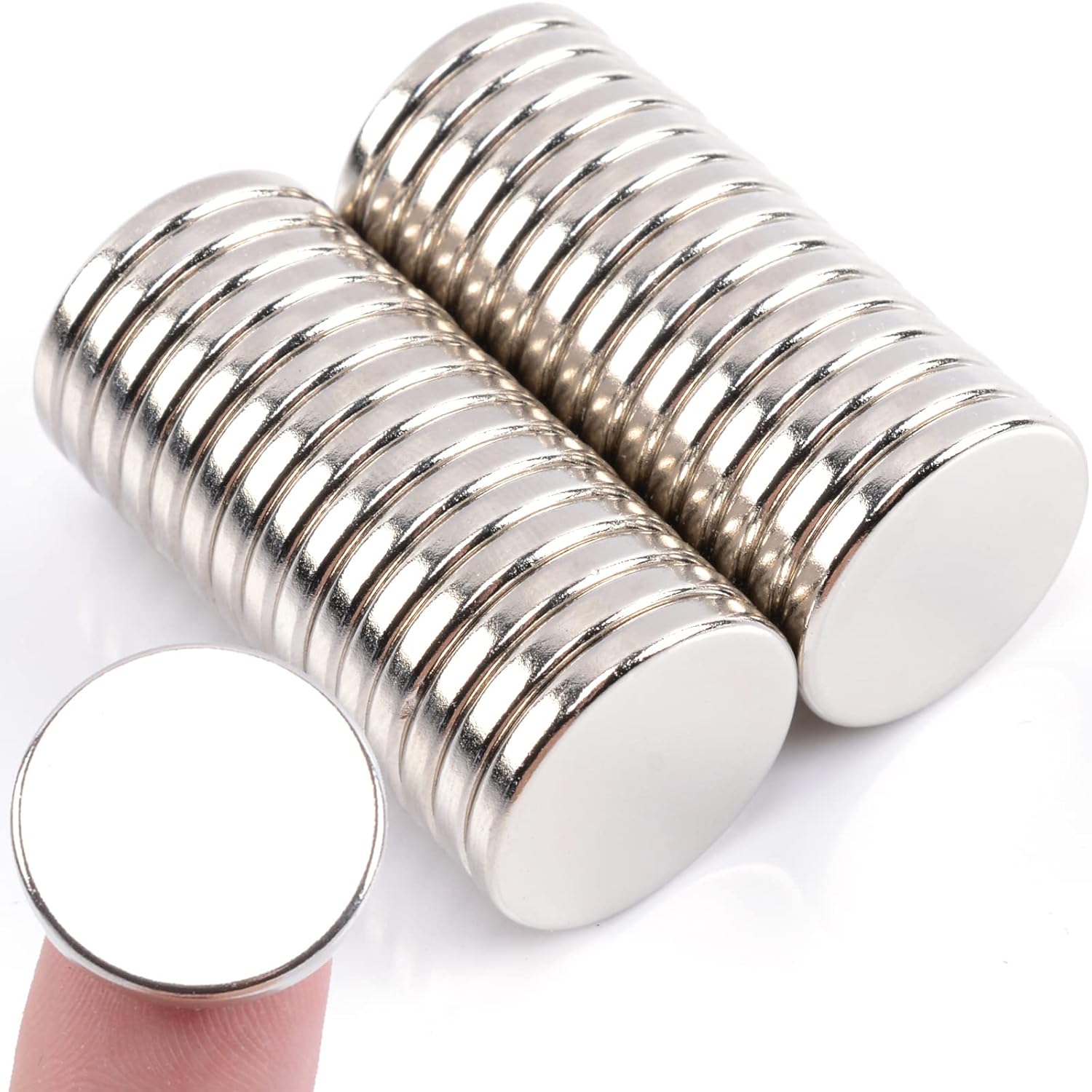 MIN CI 30 Pcs Super Strong Rare Earth Magnets Disc, 20 x 3 mm Decorative Round Fridge Neodymium Magnets, Fun Small Refrigerator Magnet for Whiteboard, Cute Locker Magnet, for Crafts Dry Erase Board