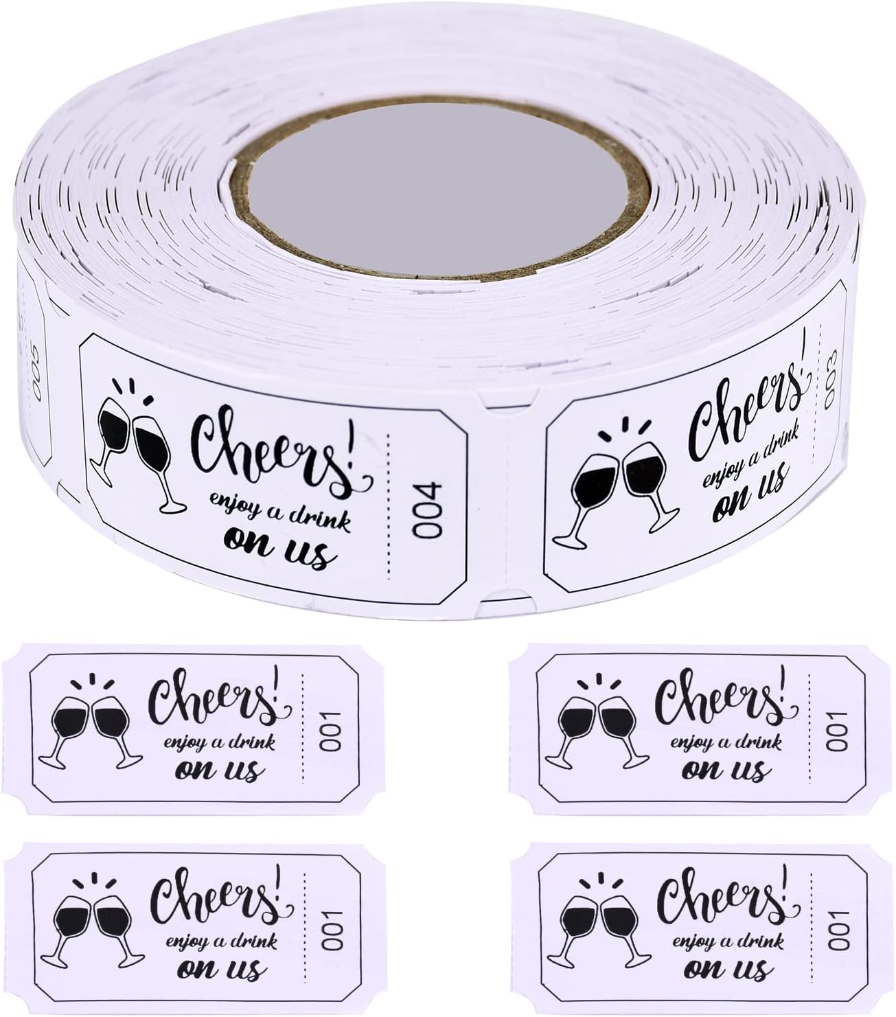 500 Pcs Drinks Tokens, Paper Ticket Tokens Beer Festival Tokens Free Drink Tokens This Drink is on Us Drink Tickets Roll Paper Tokens for Events Wedding Birthday Beverage Bar Party Supplies