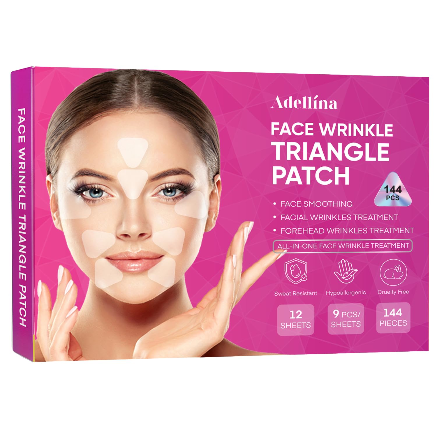 Anti Wrinkle Patches Overnight: Forehead and Facial Wrinkle Patches - Smile Line Pathces - Facial Wrinkle Patche for Forehead, Smile Line, Under Eye 144 Pcs