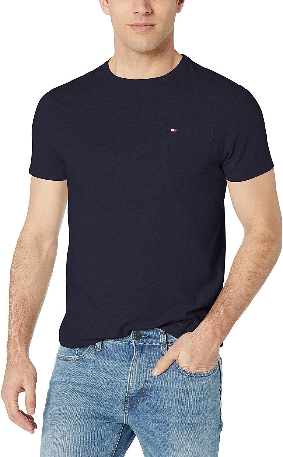 Tommy Hilfiger Men's Essential Short Sleeve Cotton Crewneck Pocket T-Shirt