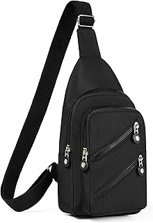 Small Sling Bag Crossbody Bags for Women, Sling Backpack Daypack Fanny Pack Cross Body Bag for Outdoors Hiking Traveling - Black