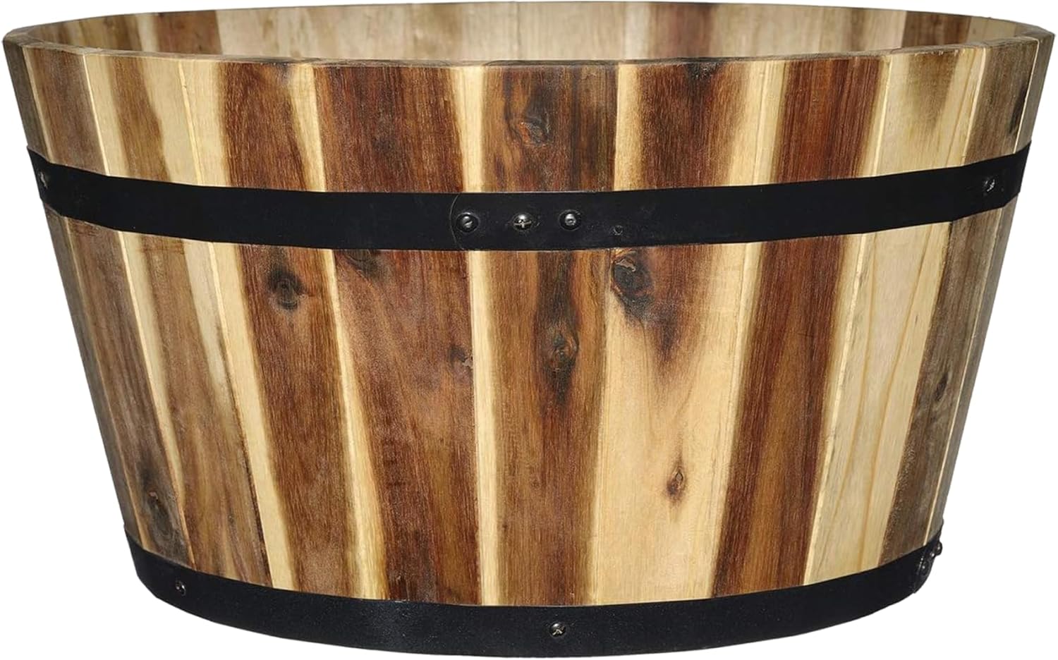 Classic Home & Garden 21" Whiskey Barrel Planter, Acacia