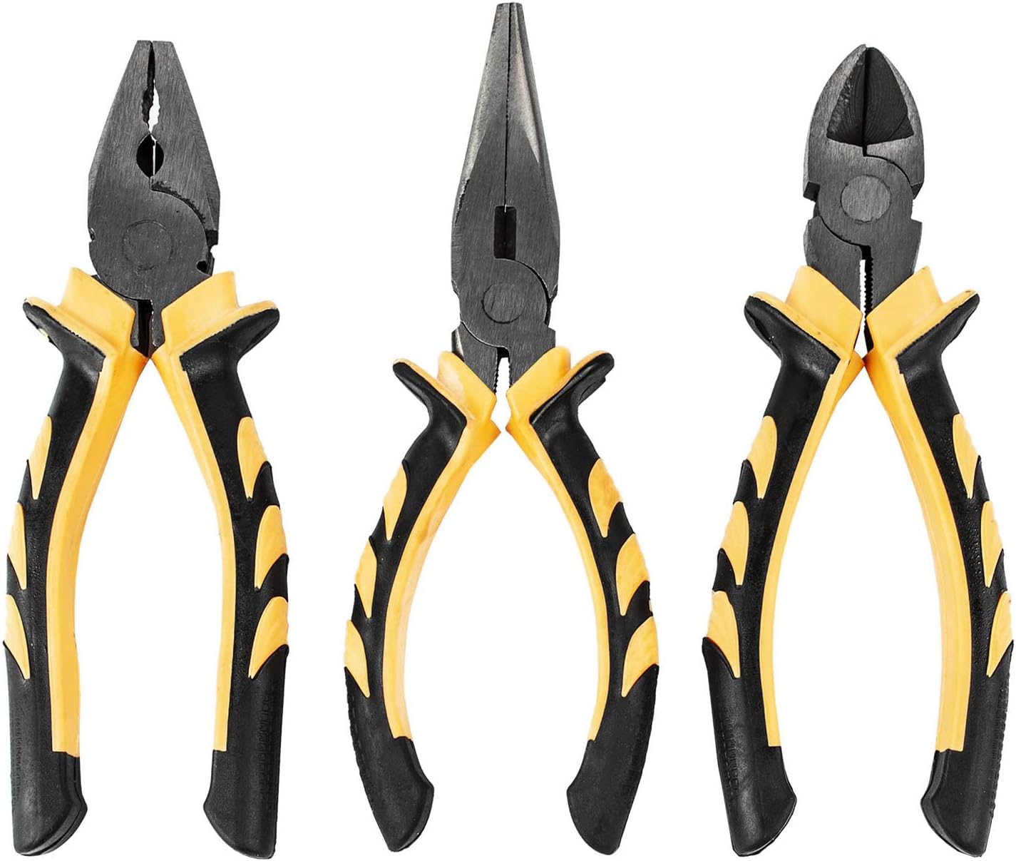 Tekbox 3 Piece Heavy-Duty Pliers Set / 160mm Snips Combination Plier Hand Tool