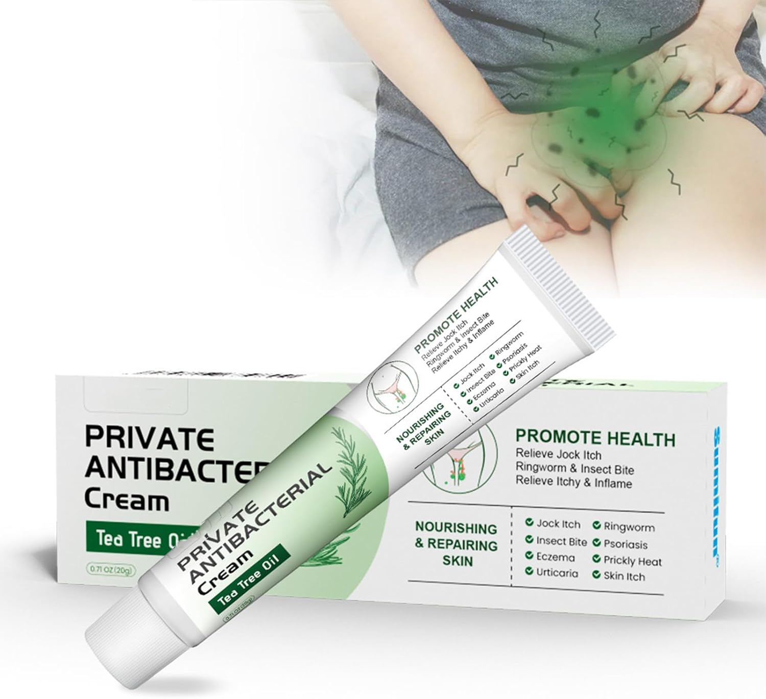 Antibacterial Ointment, 20gAnti-fungal Cream For Men and Women's groin, Pruritus Cream For Private Parts, Deodorizing Anti-Fungal Cream, And anti-Fungal Cream For Quick itching