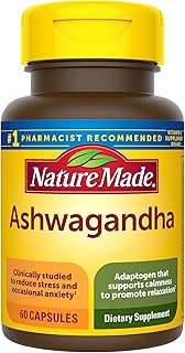 Nature Made Ashwagandha Capsules 125mg for Stress Support, 60 Capsules, 60 Day Supply